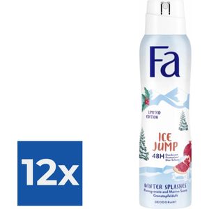 Fa deospray 150ML winter splashes ice jump - Voordeelverpakking 12 stuks