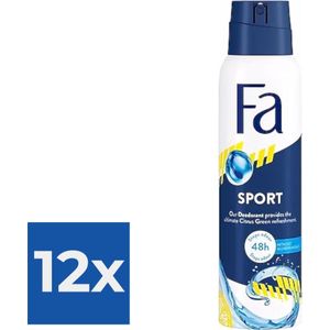 Fa Deospray Men  Sport 150 ml - Voordeelverpakking 12 stuks