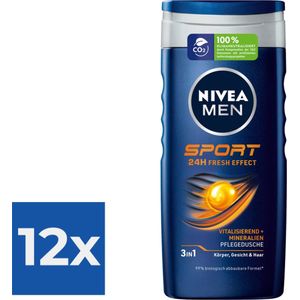 NIVEA MEN Douchegel Sport- 250 ml - Voordeelverpakking 12 stuks