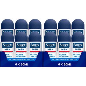 Sanex Men Active Control - Anti Transpirant Deodorant Roller - 50 ml - Voordeelverpakking 12 stuks