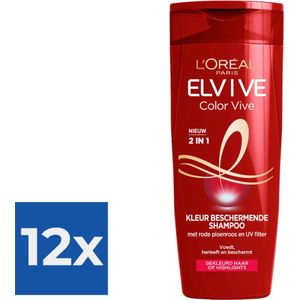 L'Oréal Paris Elvive Color Vive 2in1 Shampoo - 250ml - Voordeelverpakking 12 stuks