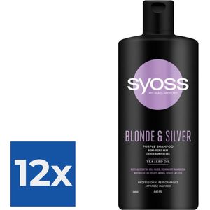 Syoss Blonde and Silver Shampoo 440 ml - Voordeelverpakking 12 stuks