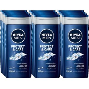 NIVEA Men Douchegel Protect & Care - 250 ml - Voordeelverpakking 12 stuks