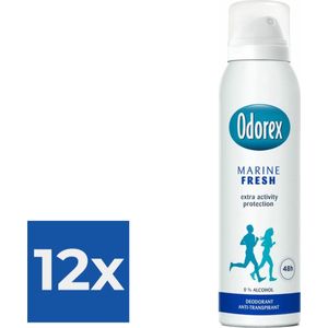Odorex Deospray - Marine Fris 150 ml - Voordeelverpakking 12 stuks