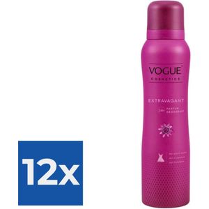Vogue Extravagant Parfum Deodorant 150 ml - Voordeelverpakking 12 stuks