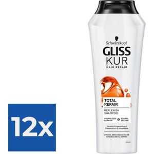 Gliss Kur Shampoo Total Repair 19 - Voordeelverpakking 12 stuks