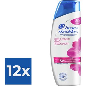 Head & Shoulders Shampoo - Glad & Zijdeglans 285 ml - Voordeelverpakking 12 stuks