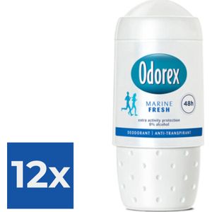 Odorex Deodorant Roller Marine Fresh 50 ml - Voordeelverpakking 12 stuks