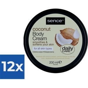 Sence Bodycreme Coconut 200 ml - Voordeelverpakking 12 stuks