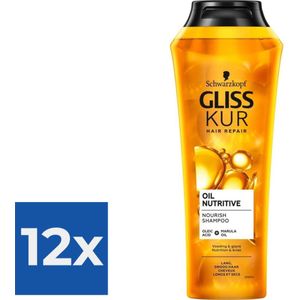 Gliss Kur Shampoo Oil Nutritive 250 ml - Voordeelverpakking 12 stuks