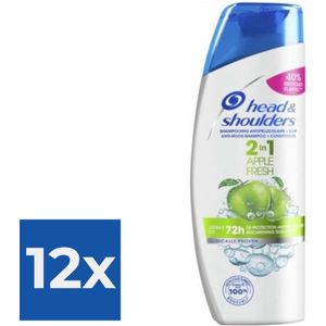 Head & Shoulders Shampoo - Apple Fresh 2 in 1 270ml - Voordeelverpakking 12 stuks