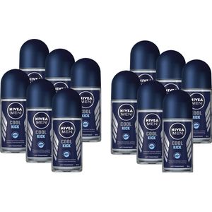 Nivea - Deo Roll-On For Men Cool Kick - 50 ml - Voordeelverpakking 12 stuks