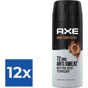 Axe Deodorant Spray Anti Transpirant Dark Temptation 150 ml - Voordeelverpakking 12 stuks