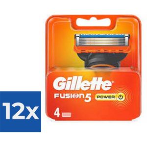 Gillette Fusion Power - Scheermesjes/Navulmesjes - 4 Stuks - Voordeelverpakking 12 stuks