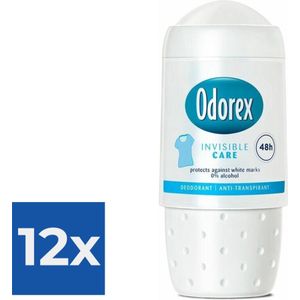 Odorex Deoroller - Invisible Clear 50 ml - Voordeelverpakking 12 stuks