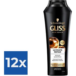 Gliss Kur Shampoo Ultimate Repair - Voordeelverpakking 12 stuks