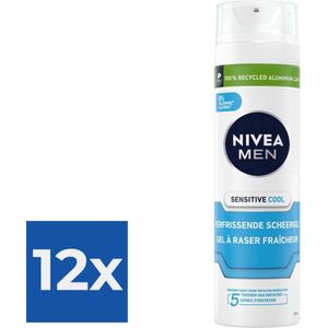 NIVEA MEN Scheergel - Sensitive Cooling - 12 x 200 ml