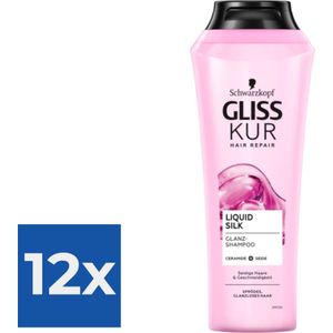 Gliss-Kur Shampoo  Liquid Silk 250 ml - Voordeelverpakking 12 stuks