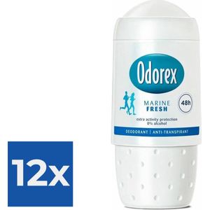 Odorex Deoroller - Marine Fris 50 ml - Voordeelverpakking 12 stuks