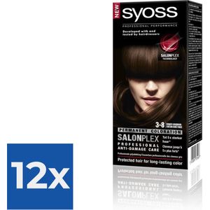 Syoss - Haarverf - 3_8 - Donker Goudbruin - 115ml x 12