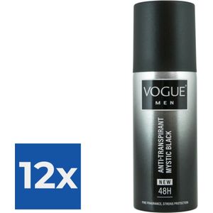 Vogue Deo Spray - Mystic Black - Voordeelverpakking 12 x 150 ml
