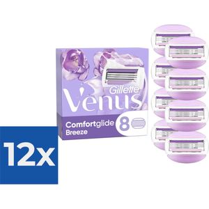 Gillette Venus Comfortglide Breeze Scheermesjes Voor Vrouwen - 8 Navulmesjes - Voordeelverpakking 12 stuks
