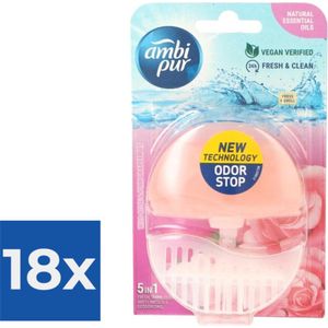 Ambi Pur Toiletblok Starterkit 5in1 Wild Rose & Pink Grapefruit - Voordeelverpakking 18 stuks