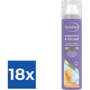 Andrelon Droogshampoo Schuimend Hydratatie & Volume 200 ml - Voordeelverpakking 18 stuks