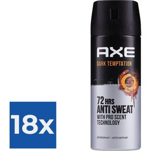 Axe Deodorant Spray Anti Transpirant Dark Temptation 150 ml - Voordeelverpakking 18 stuks