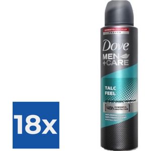 Dove Deospray Men Care Talc Feel 150 ml - Voordeelverpakking 18 stuks