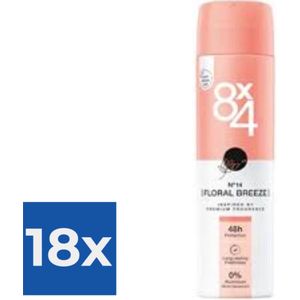 8 x 4 Deospray  No.14 Floral Breeze 150 ml - Voordeelverpakking 18 stuks