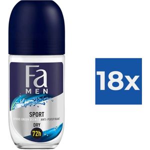 Fa Deodorant Roller Sport Men 72H 18 x 50 ml