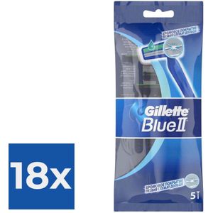 Gillette Blue II - 5 stuks - Wegwerpscheermesjes - Voordeelverpakking 18 stuks