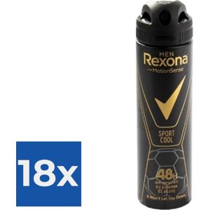 Rexona Men Deodorant - Sport Cool - 150ml - Voordeelverpakking 18 stuks