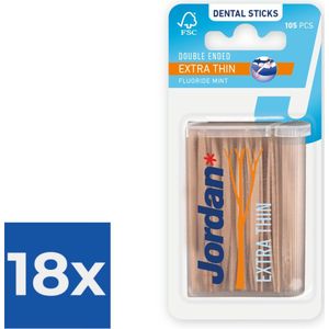 Jordan Dental Sticks Extra Thin 140ST - Voordeelverpakking 18 stuks