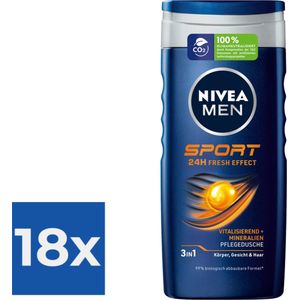 NIVEA MEN Douchegel Sport- 250 ml - Voordeelverpakking 18 stuks