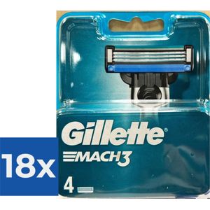 Gillette Scheermesjes Mach3 4 Stuks - Voordeelverpakking 18 stuks
