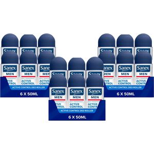 Sanex Men Active Control Anti Transpirant Deodorant Roller 50 ml - Voordeelverpakking 18 stuks