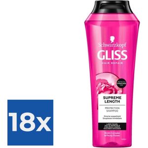 Gliss Kur Supreme Length Shampoo 250 ml - Voordeelverpakking 18 stuks