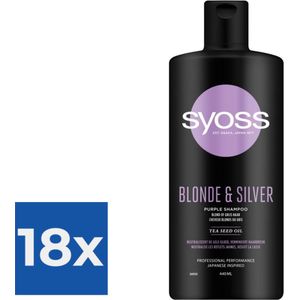 Syoss Blonde and Silver Shampoo 440 ml - Voordeelverpakking 18 stuks