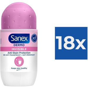 Sanex - Deodorant - Roller - pH Balance Dermo - Invisible - 50ml x 18