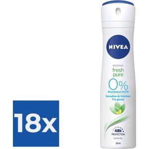 Nivea Deodorant Spray Pure & Natural Jasmine 150 ml - Voordeelverpakking 18 stuks