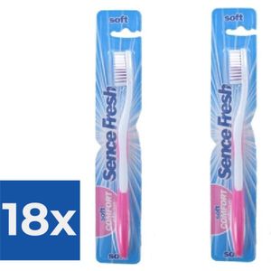 Sencefresh Tandenborstel - Soft Comfort Clean 1 st. In 2 kleuren beschikbaar - Voordeelverpakking 18 stuks