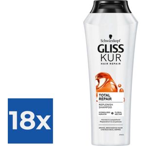 Gliss Kur Shampoo Total Repair 19 - Voordeelverpakking 18 stuks