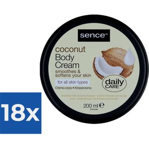Sence Bodycreme Coconut 200 ml - Voordeelverpakking 18 stuks