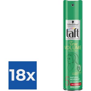 Taft True Volume Haarspray Mega Strong 250 ml - Voordeelverpakking 18 stuks