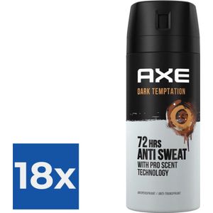 Axe Deodorant Spray Anti Transpirant Dark Temptation 150 ml - Voordeelverpakking 18 stuks