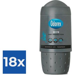 Odorex Deo Roll-on Men - Dry Protection 50 ml - Voordeelverpakking 18 stuks