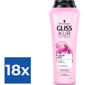 Gliss-Kur Shampoo  Liquid Silk 250 ml - Voordeelverpakking 18 stuks