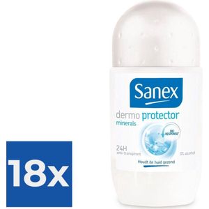 Sanex Dermo Protector Minerals Anti-Transpirant Deodorant Roller 50 ml - Voordeelverpakking 18 stuks